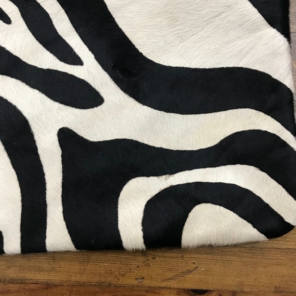 Giannotti Leather & Pony Hair Tote Bag Purse Zebra - Picture 8 of 8